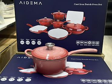 галоген: Набор посуды AIDEMA Cast Iron Dutch Oven Set — эмалированный чугун в — 8
