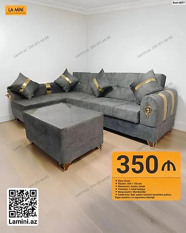 kunc divanlar 2022: Künc divan dəsti - Model: Künc divan, kod: 6897 - Ölçülər: 260 × 160 — 1