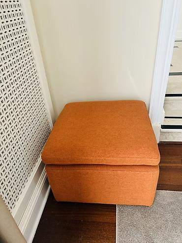 Пуфики: Kvadrat puf/oturacaq dəsti - Rənglər: narıncı parça puf (1 ədəd) — 2