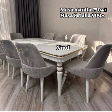 qiz oglan sekilleri profil ucun: Для гостиной, Новый, Раскладной, Прямоугольный стол, 6 стульев