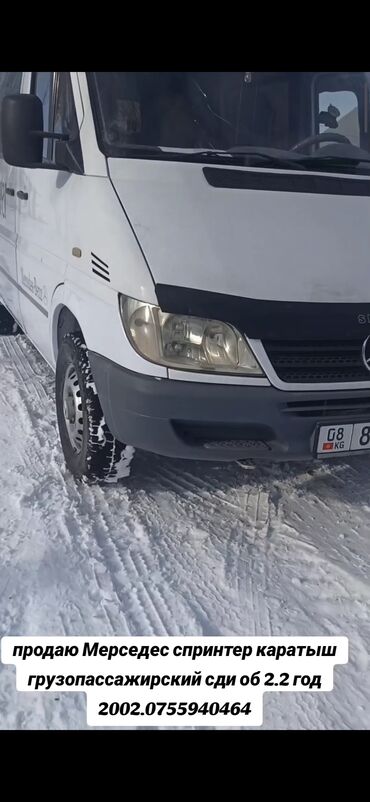 спринтер груза пасажр: Mercedes-Benz Sprinter: 2002 г., 2.2 л, Механика, Дизель, Бус