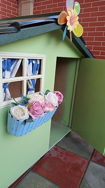 dibcek gulleri magazasi: Uşaq oyun evi – dekorativ həyət/bağca daxması - Material: taxta — 2