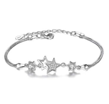lanac sa krstom: Chain bracelet, Material: Cubic zirconia