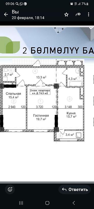 Продажа квартир: 2 комнаты, 75 м², Элитка, 4 этаж, Евроремонт — 1