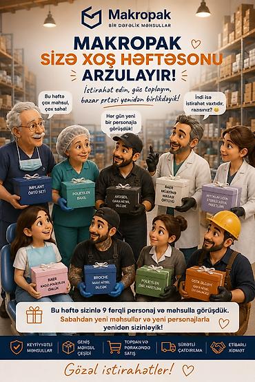 bijuteriya instagram: 🌿 MAKROPAK SİZƏ XOŞ HƏFTƏSONU ARZULAYIR! 🤍 Bu həftə Makropakda yenə — 1