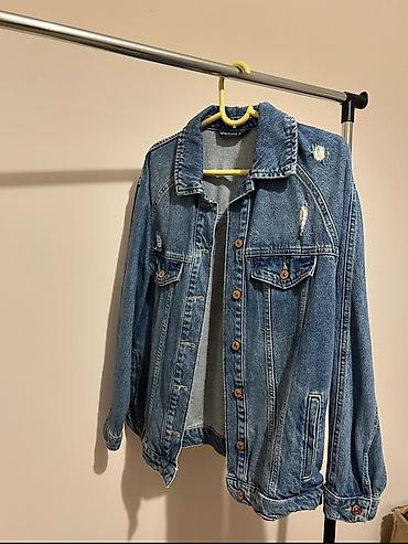 papuce platforma: Džins jakna – oversized kroj - Materijal: klasični teksas (denim) — 1