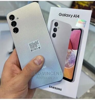 samsung z400: Samsung Galaxy A14, 128 GB, rəng - Boz, Sensor, Barmaq izi, İki sim kartlı