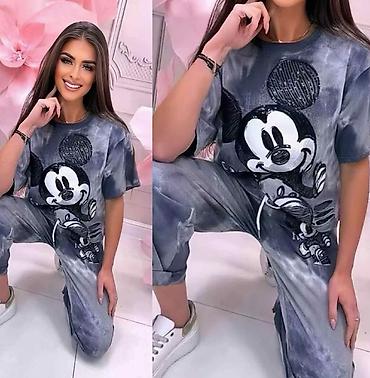 massimo dutti baletanke: Komplet siroka majica i donji deo trenerka sa Mickey motivom.Oversized — 6