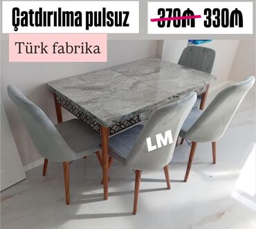 metbex ucun kafeller: Mətbəx üçün, Açılan, Dördbucaq masa, 4 stul