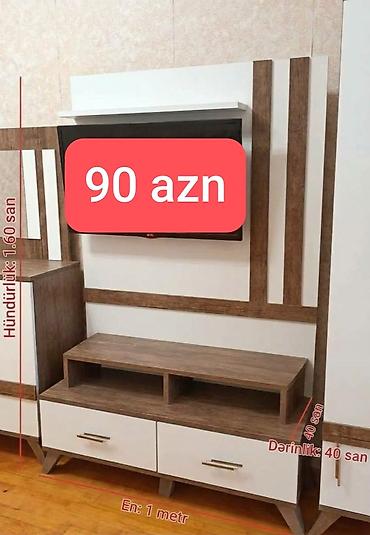 mega mebel: İşlənmiş, Düz TV altlığı, Polkalı, Laminat — 1
