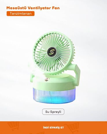 Mini Portativ Masaüstü Ventilyatorlar Fanlar 🔸 Tənzimlənən 🔸 Rəng