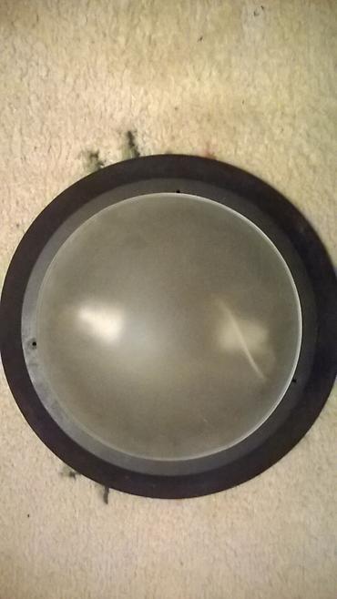 cepac drva: Plafonjera metalena okrugla dia 39 cm. /staklo dia 28 cm. 2 sijalicna — 1