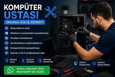 Kompüter ustası — ünvana gəliş xidməti Kompüter və noutbuklarla bağlı