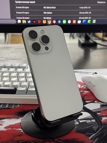 8 ultra: IPhone 15 Pro, Б/у, 256 ГБ, Белый, Защитное стекло, 77 % — 1