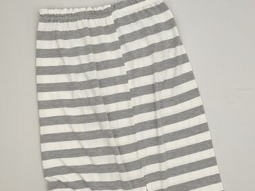 beżowe prążkowane legginsy: Material trousers for women, size S