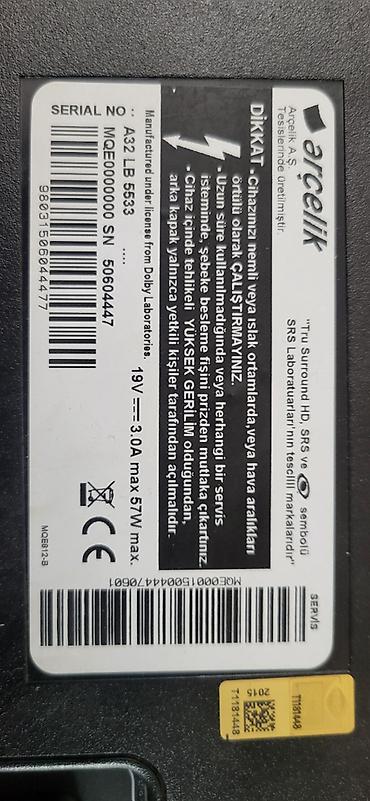 TV və video: Arçelik A32 LB 5533 LED televizor - Ekran: 32 düym (81 sm) LED - — 4