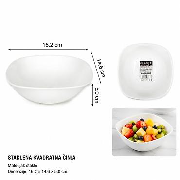 KMT Staklena kvadratna činija sa okruglim ivicama 2419927 -