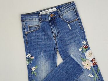 czarne spódnico spodnie: Spodnie jeansowe, DenimCo, 8 lat, 128, stan - Bardzo dobry