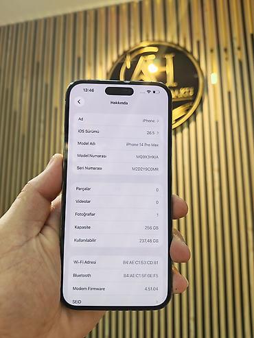 iphone usb: IPhone 14 Pro Max, 256 GB, Deep Purple, Zəmanət, Simsiz şarj, Face ID — 7