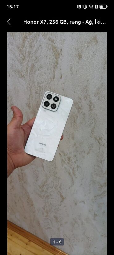 i̇şlənmiş soyuducular: Honor X7, 256 GB, rəng - Ağ, Barmaq izi, İki sim kartlı, Face ID
