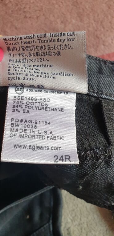 Pantalone: ADRIANO GOLDSCHMIED AG moto biker jeans bajker farmerke, crne — 2