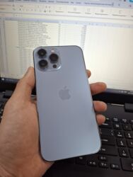 дешёвые телефоны бишкек: IPhone 13 Pro Max, Колдонулган, 256 ГБ, Sierra Blue, Кабель, 81 %
