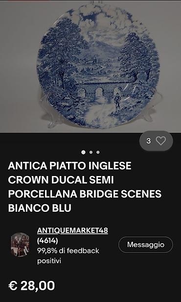 Kuhinjski setovi: Tanjiri Bridge Scenes engleski iz 70ih.god. Engleski tanjiri — 5