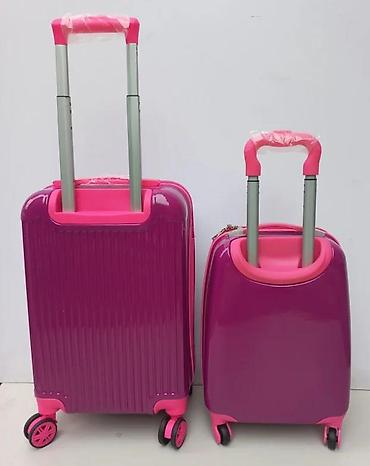 Rančevi, torbe i koferi: Dečiji set kofera – 2 komada, motiv animiranih junakinja na roze — 4