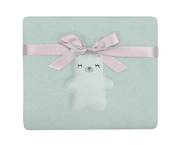 ikea jastucnice: KikkaBoo Pleteno baby ćebence 75x100 “Bear with Me” – Mint Šifra — 1