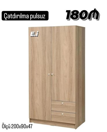ремонт шкафов купе: Yeni, 2 qapılı Düz dolab, Şifonyer