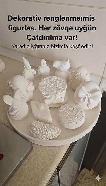Fiqurlar: Fiqur, Gips, rəng - Ağ — 9