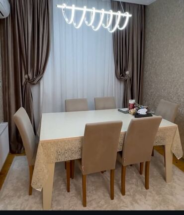 2ci el metbex mebeli: Qonaq otağı üçün, İşlənmiş, Kvadrat masa, 6 stul