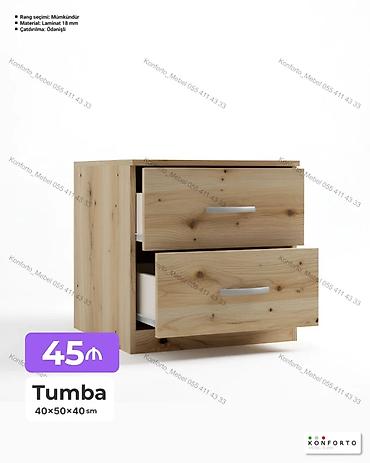 Ev və bağ: Tumba – 2 çekmecəli Ölçü: 40×50×40 sm Material: 18 mm laminat Rəng — 1