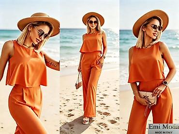 terranova helanke: Elegantni ženski komplet – bluzica bez rukava + široke pantalone — 1