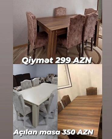 divan temizlenmesi: Qonaq otağı üçün, Yeni, Açılmayan, Dördbucaq masa, 4 stul — 1