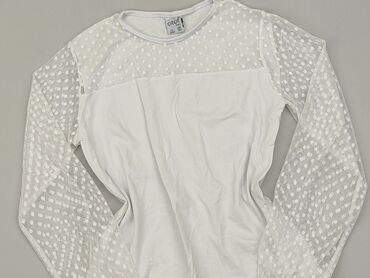 biała bluzka z falbanami: Bluzka, 11 lat, 140-146 cm, stan - Bardzo dobry