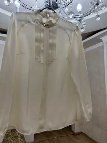 штани женские: Блузка, Атлас, Solid print, Узун модель