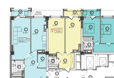 1 бөлмө, 48 кв. м, Элитка, 14 кабат, ПСО (өзү оңдоп түзөтүп бүтүү үчүн)