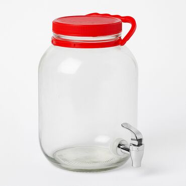 стеклянные тары: Стеклянная банка с краном Прочная стеклянная банка с удобным