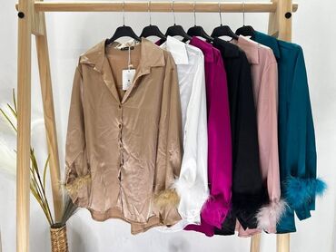 Košulje: One size, Saten, Jednobojni, bоја - Crvena — 10