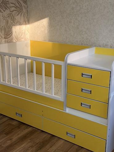 bunk bed: Детская кровать трансформер, Б/у, цвет - Желтый — 2