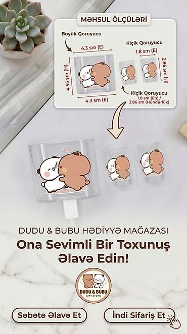 mobil divar kağızları: Dudu Bubu temalı şirin ayıcık dizaynlı qoruyucu stikeri dəsti - — 1