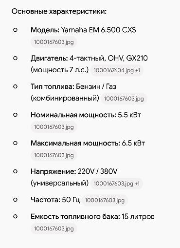 бензиновая горелка: Бензо-газовый генератор Yamaha EM 6.500 CXS Основные характеристики — 2