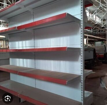 Ticarət tərəziləri: Market rəfləri – modul tipli metal gondola sistemləri.Rəflərin üsdündə