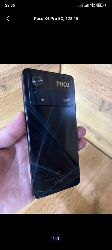 телефон поко f4: Poco X4 Pro 5G, Колдонулган, 256 ГБ, түсү - Кара, 2 SIM