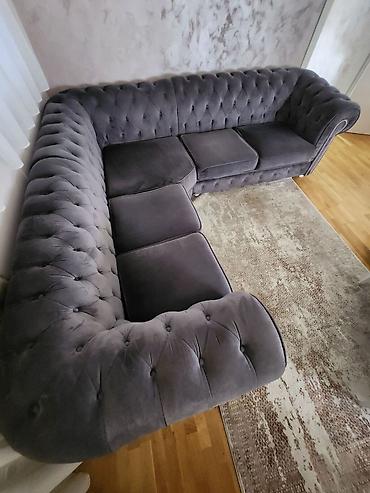 barski sto: Na prodaju luksuzna ugaona garnitura Chesterfield dizajna, rađena po — 9