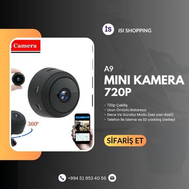 şunurlar: A9 pro mini kamera - sd kart dəstəy ✅️ - 1080-720 çəki̇li̇ş ✅️ - gecə