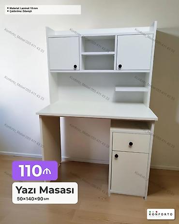 ofis masa: Düz masa, Stulsuz, Polkalı, Siyirməli, Sadə laminat — 1