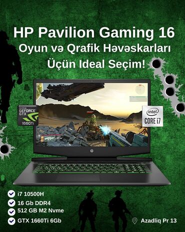 Noutbuklar, kompüterlər: İşlənmiş HP Pavilion, 16 ", Intel Core i5, 512 GB, Pulsuz çatdırılma, Ödənişli çatdırılma, Rayonlara çatdırılma