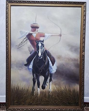 Декор жана интерьер: Картины в рамах, холст/масло. 1) Всадник‑лучник - Большой — 1